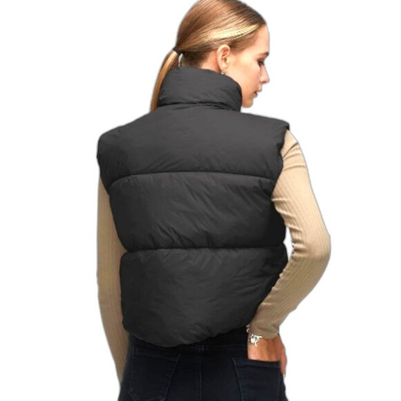 lara&missy Women's Cropped Winter Sleeveless Padded Outerwear Puffer Vest- Small - Picture 4 of 5
